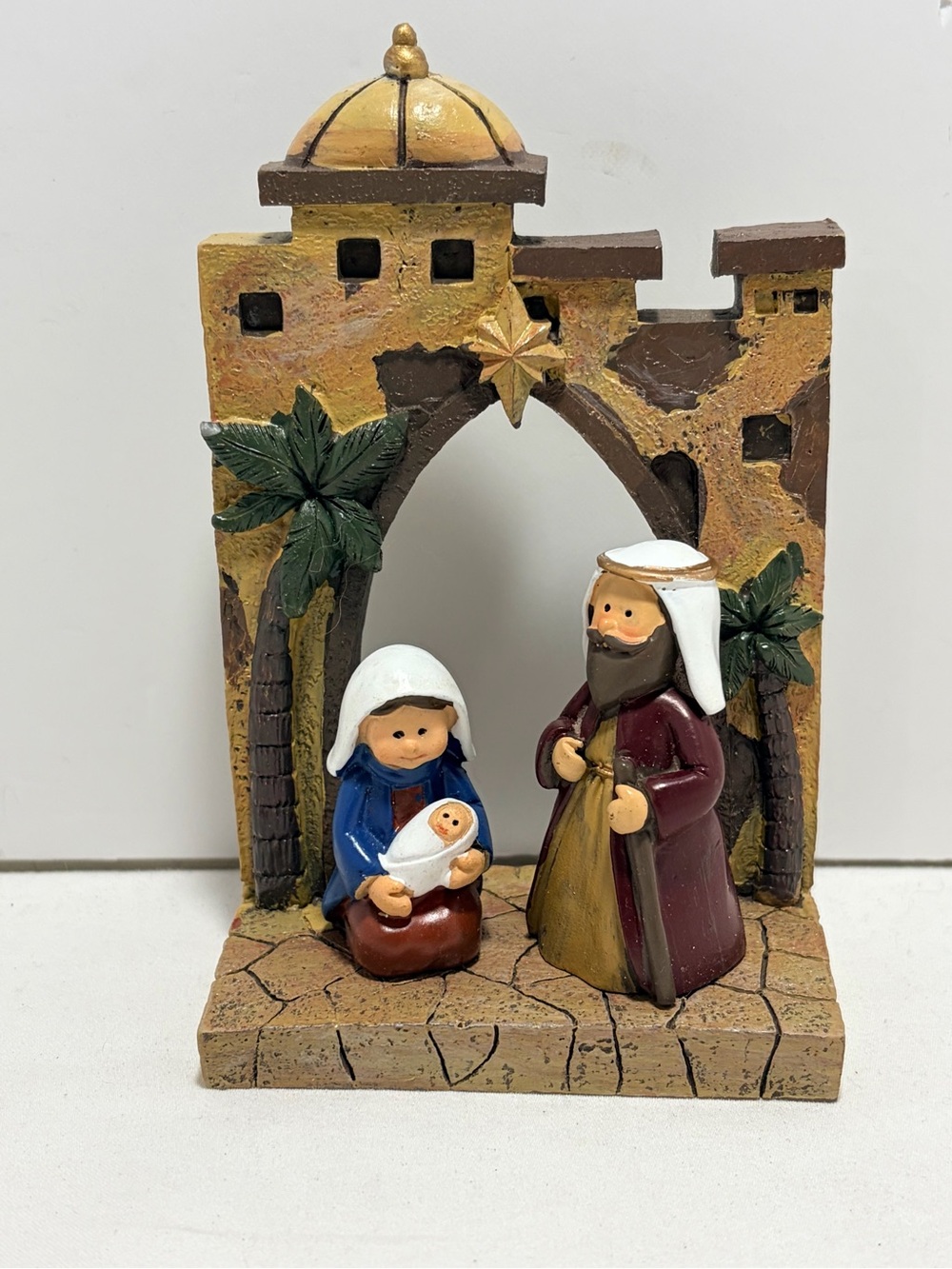 Resin Hand-Painted Nativity Scene Figurine